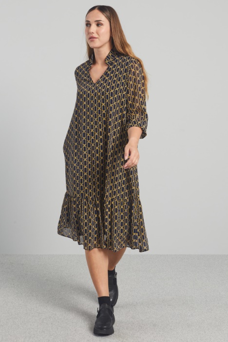 Abito in georgette con balza