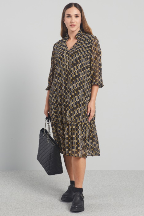 Flounced georgette dress Intrend