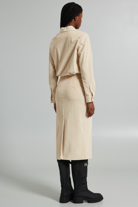 Chemisier in velluto a coste