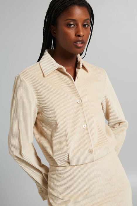 Chemisier in velluto a coste