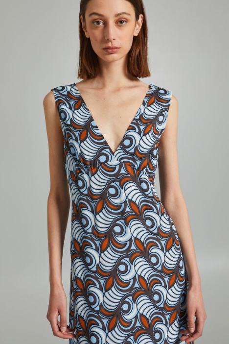 Abito smanicato in georgette