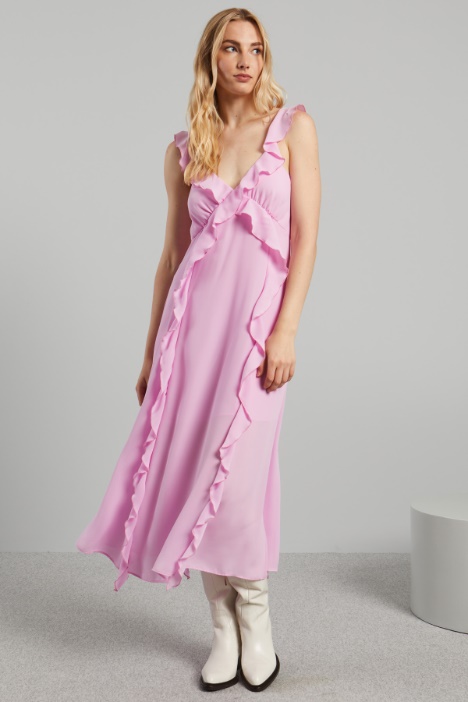 Abito in georgette con volant