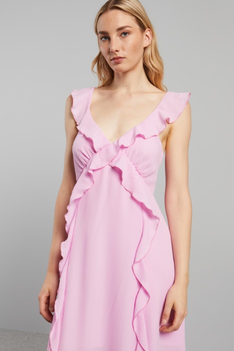 Abito in georgette con volant