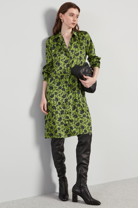 Printed twill shirt dress Intrend