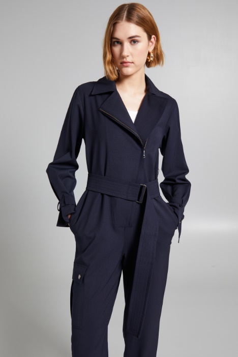 Tuta in gabardina di lana