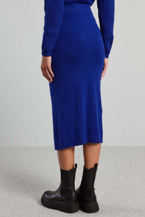 Falda de punto trenzado