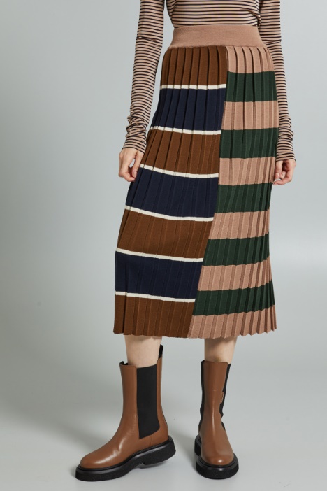 Gonna in maglia plissè