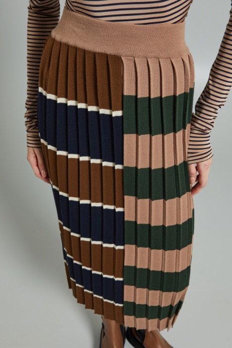 Gonna in maglia plissè