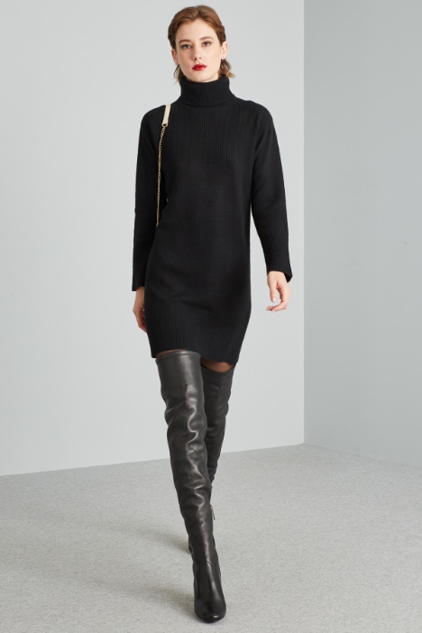 High neck knit dress Intrend