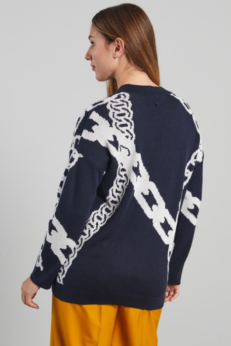 Cardigan in lana jacquard