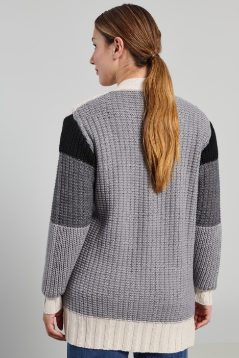 Cardigan con motivo a rilievo