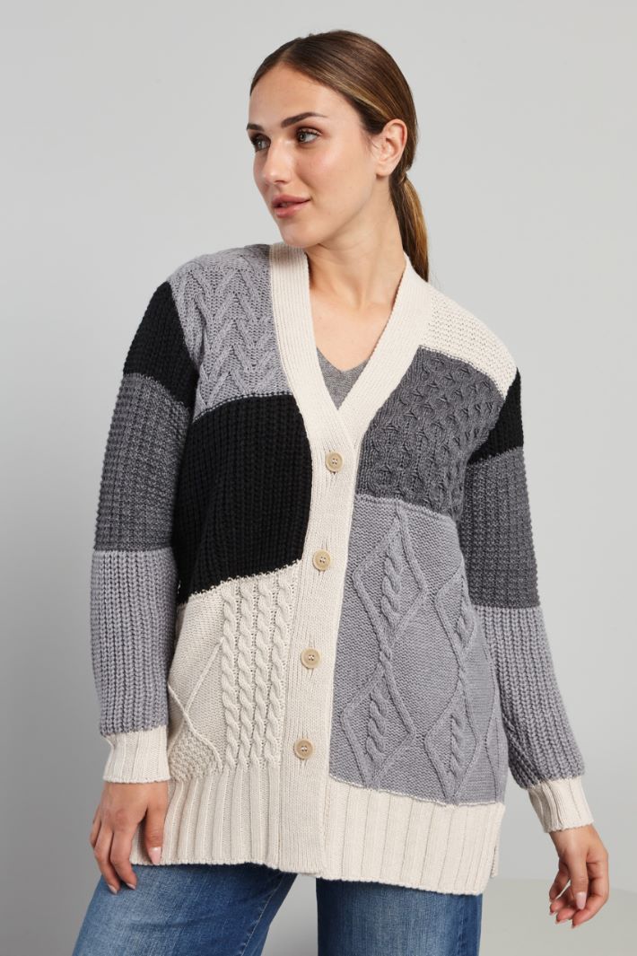 Textured knit cardigan Intrend - 4