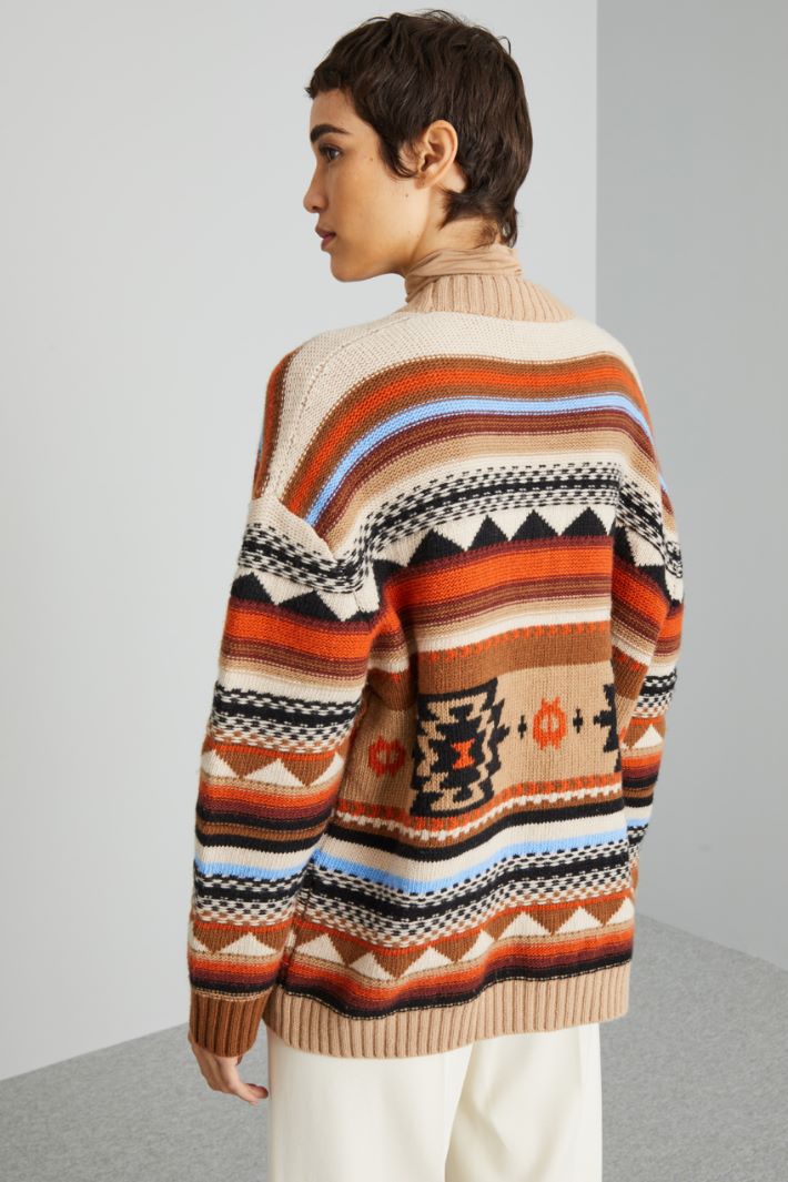 Oversized jacquard cardigan Intrend - 2