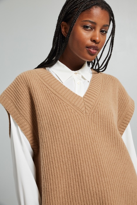 Gilet over in filato di lana