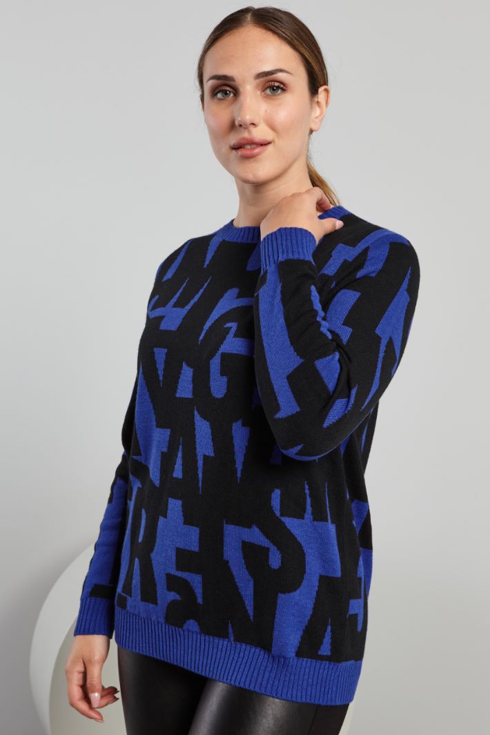 Jacquard wool sweater Intrend - 3