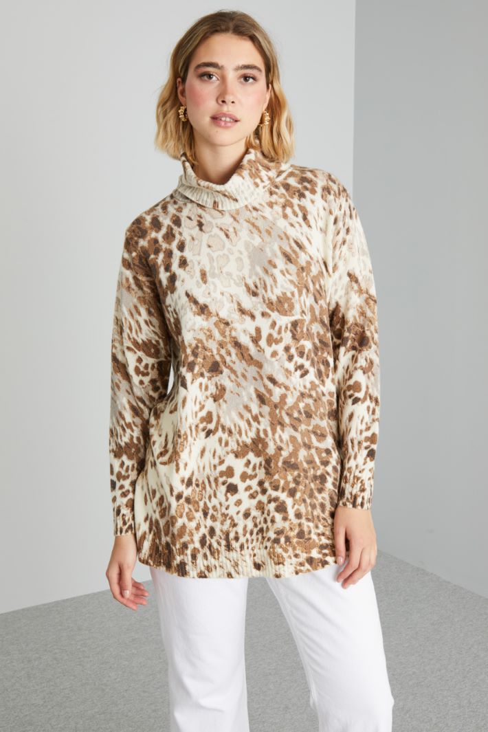 Printed high neck sweater Intrend - 3