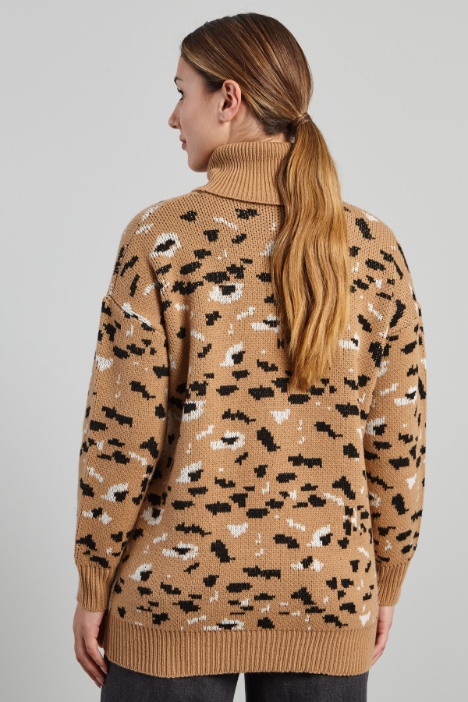 Maglia jacquard a collo alto