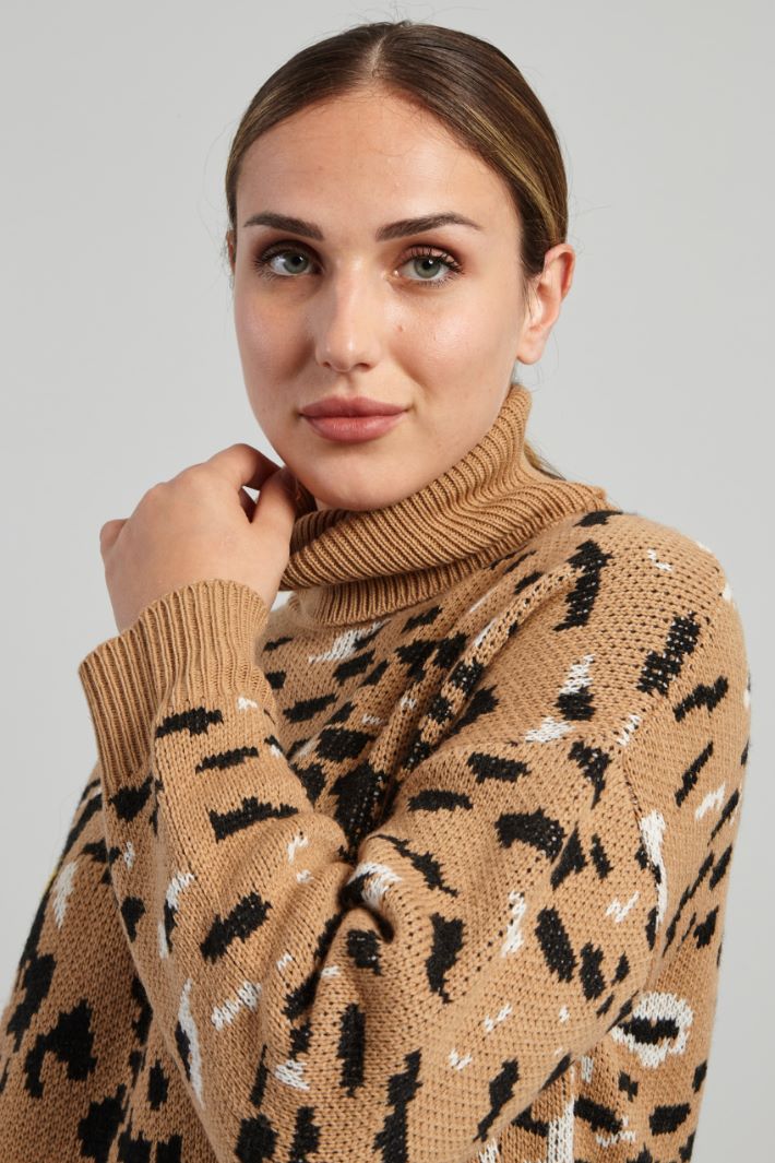 High neck jacquard sweater Intrend - 4