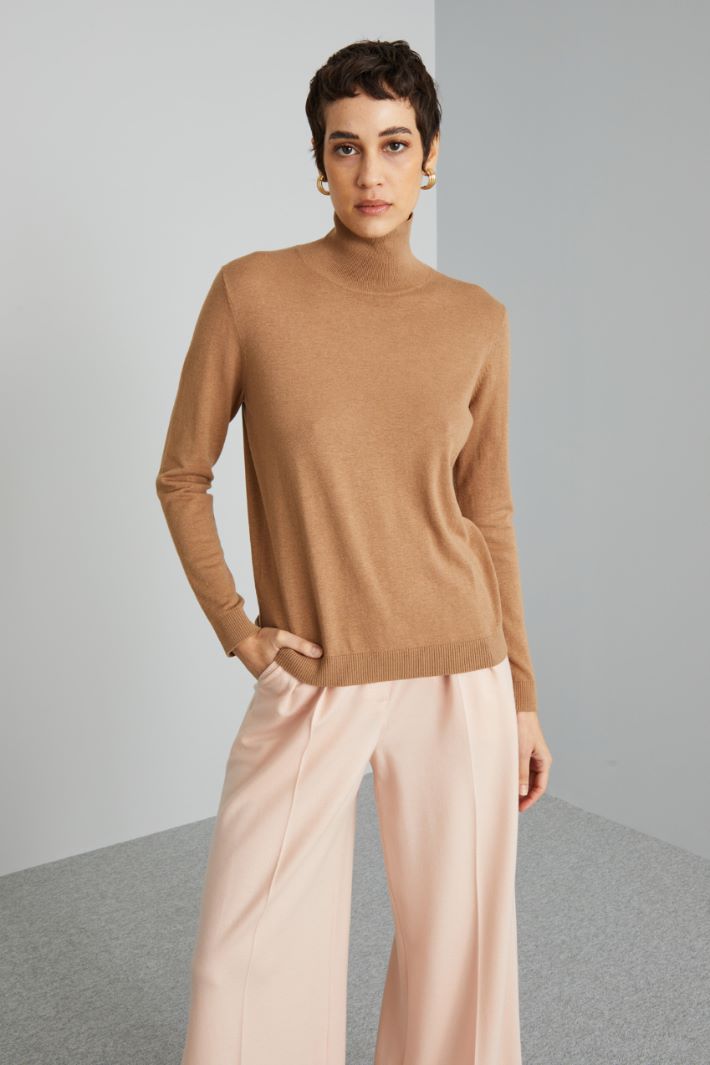 Silk and wool yarn turtleneck sweater Intrend - 3