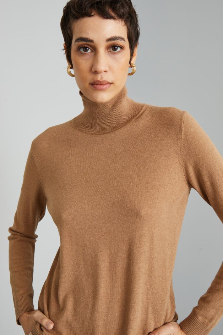 Silk and wool yarn turtleneck sweater Intrend - 4