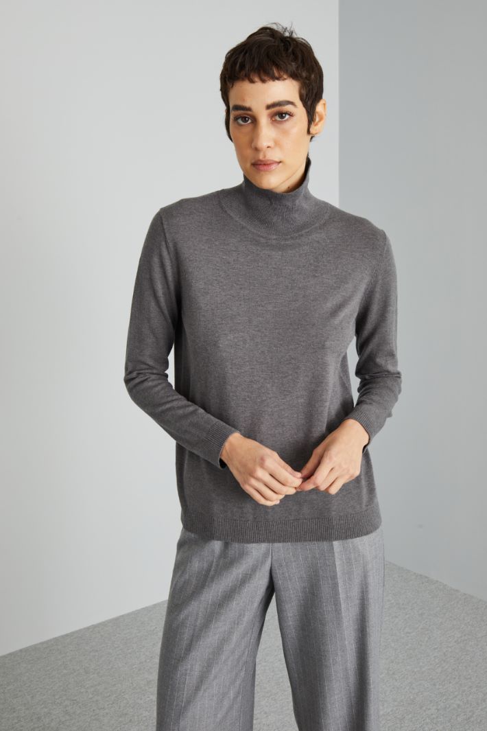 Silk and wool yarn turtleneck sweater Intrend - 3