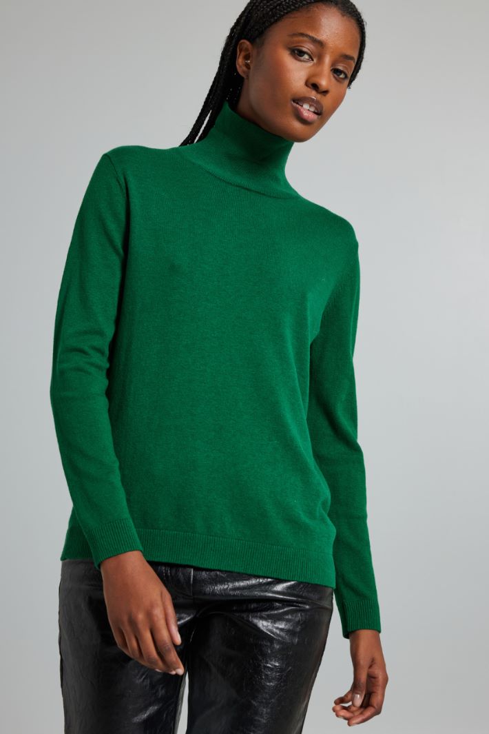 Silk and wool yarn turtleneck sweater Intrend - 3