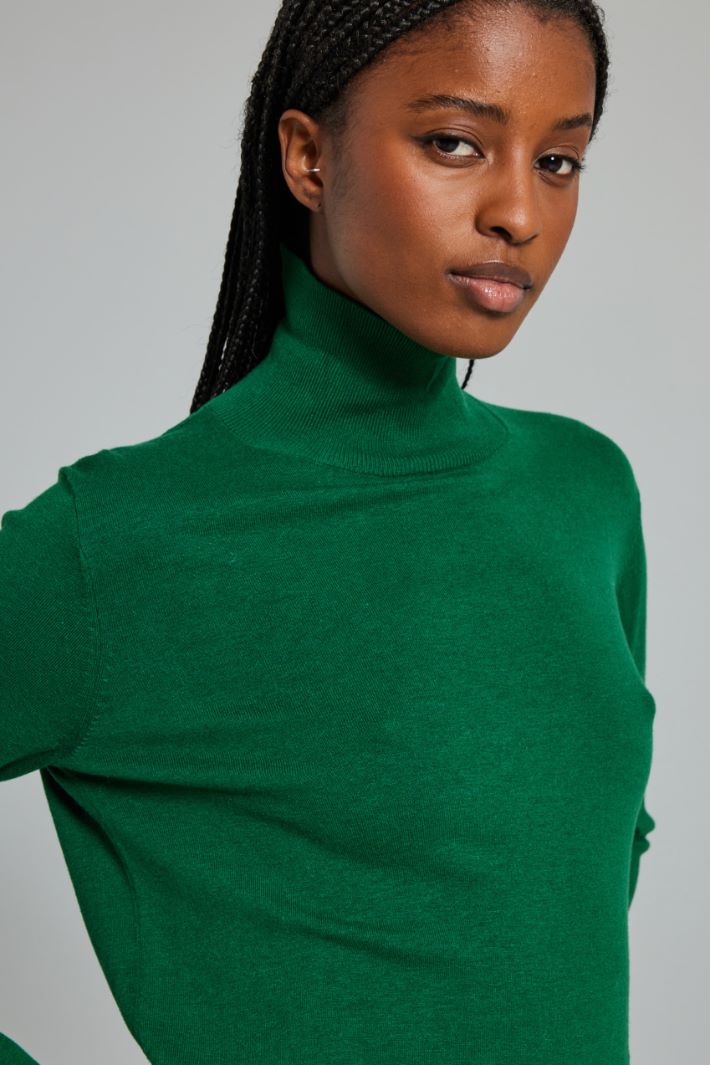 Silk and wool yarn turtleneck sweater Intrend - 4