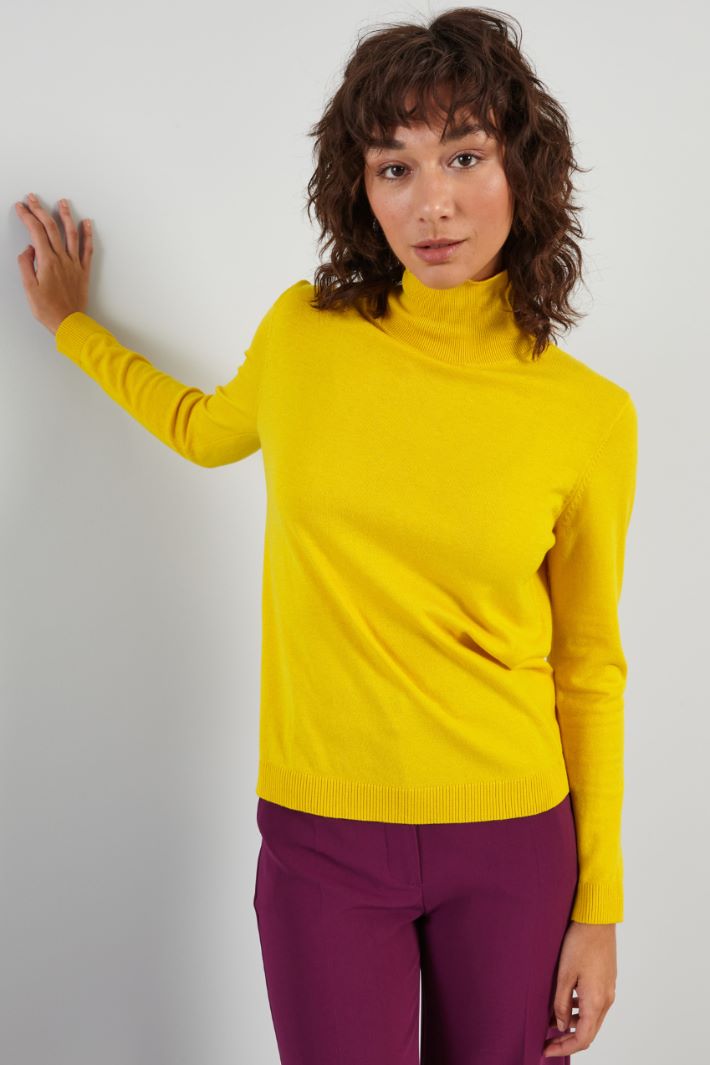 Silk and wool yarn turtleneck sweater Intrend - 3