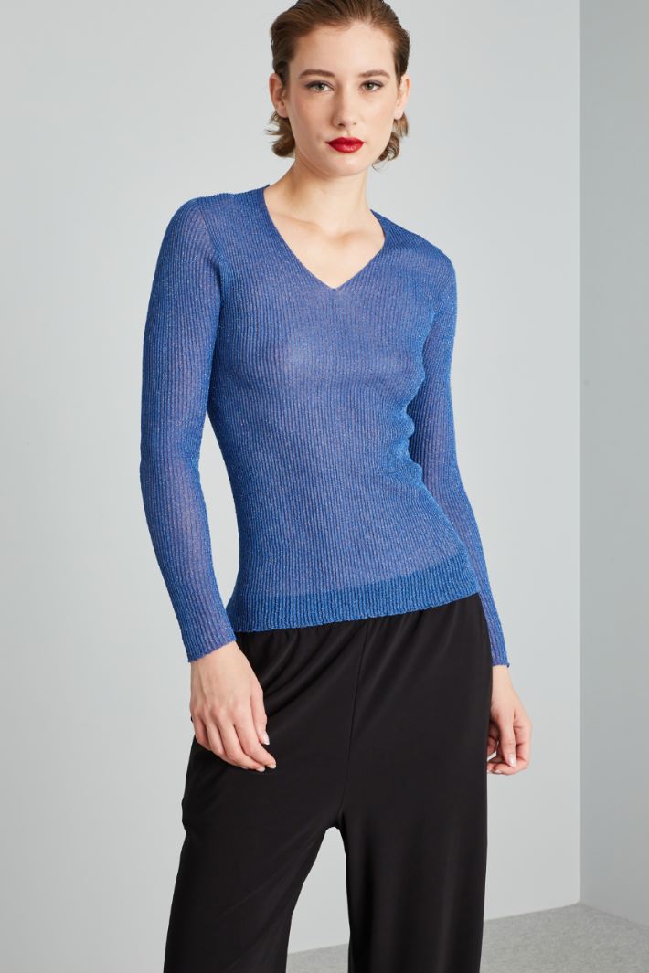 Fitted lurex sweater Intrend - 3