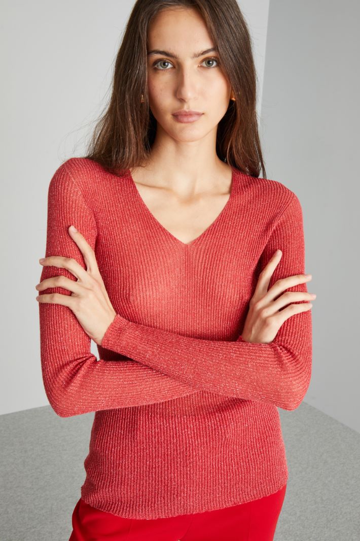 Fitted lurex sweater Intrend - 4