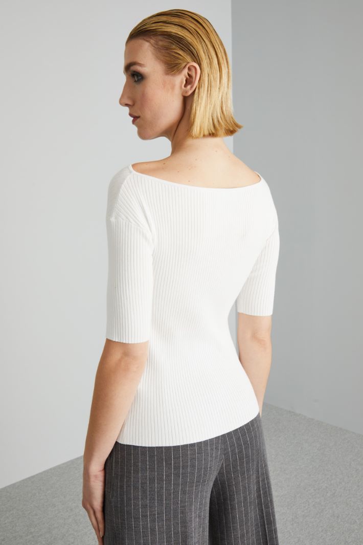 Fitted rib knit sweater Intrend - 2