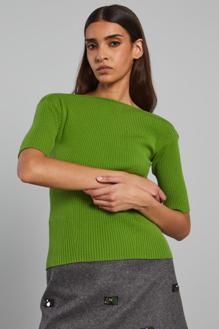 Fitted rib knit sweater Intrend - 3