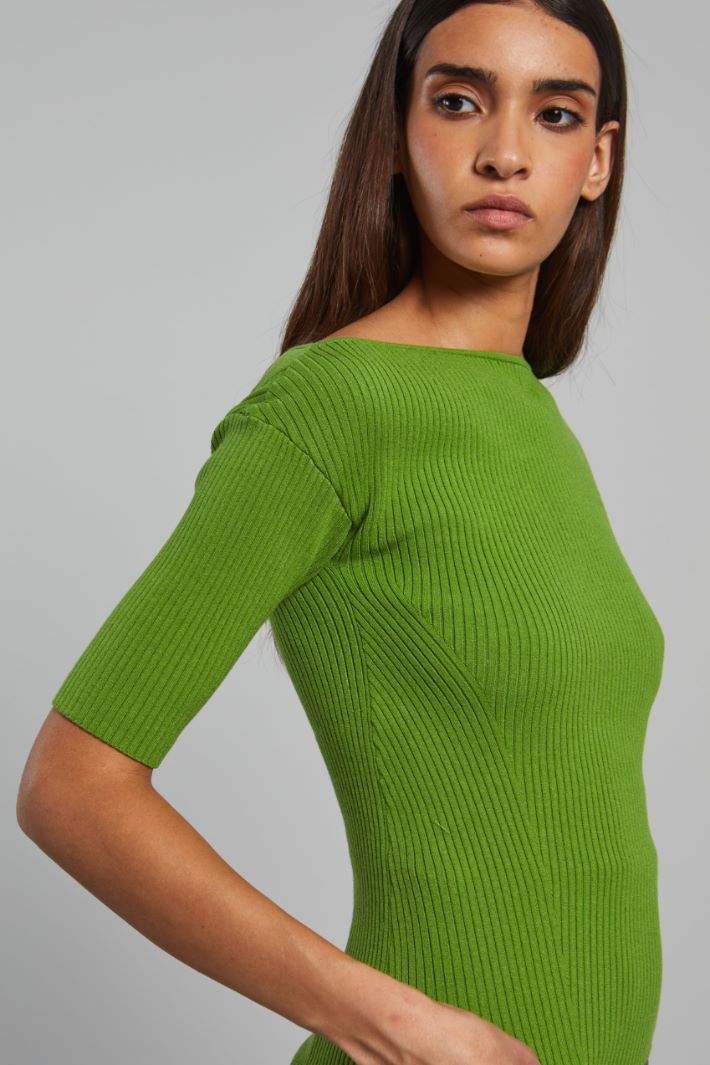 Fitted rib knit sweater Intrend - 4