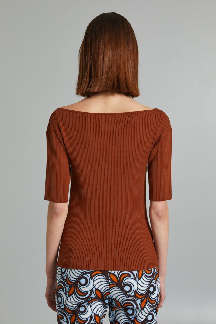 Fitted rib knit sweater Intrend - 2