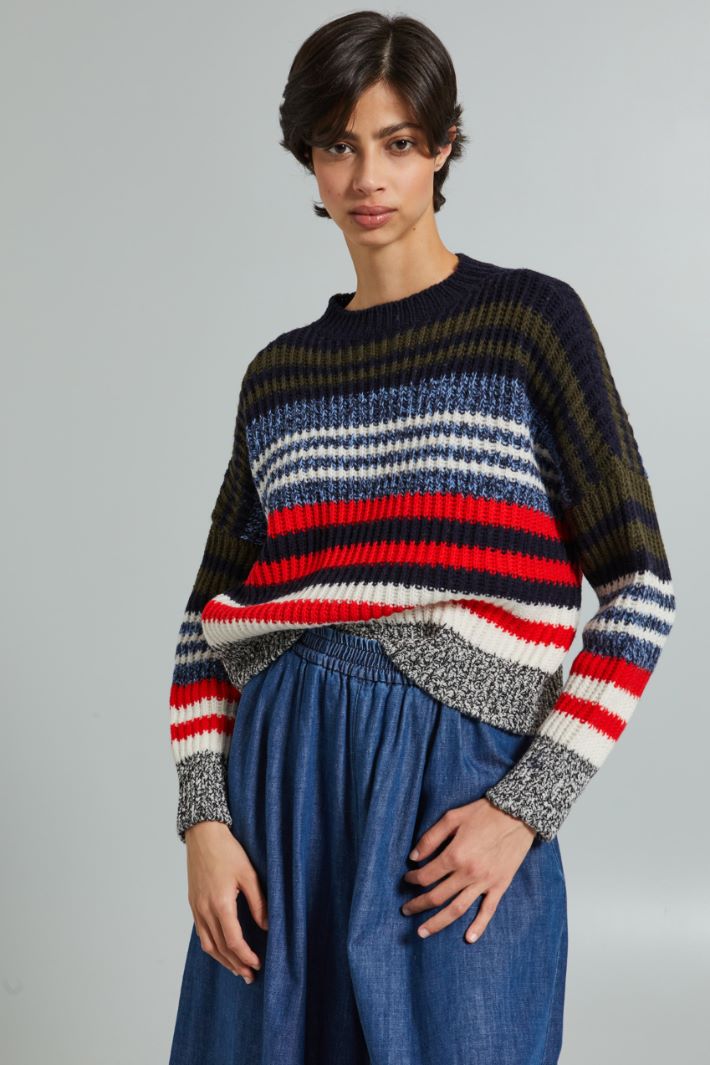 Boxy fit pure wool yarn sweater Intrend - 3