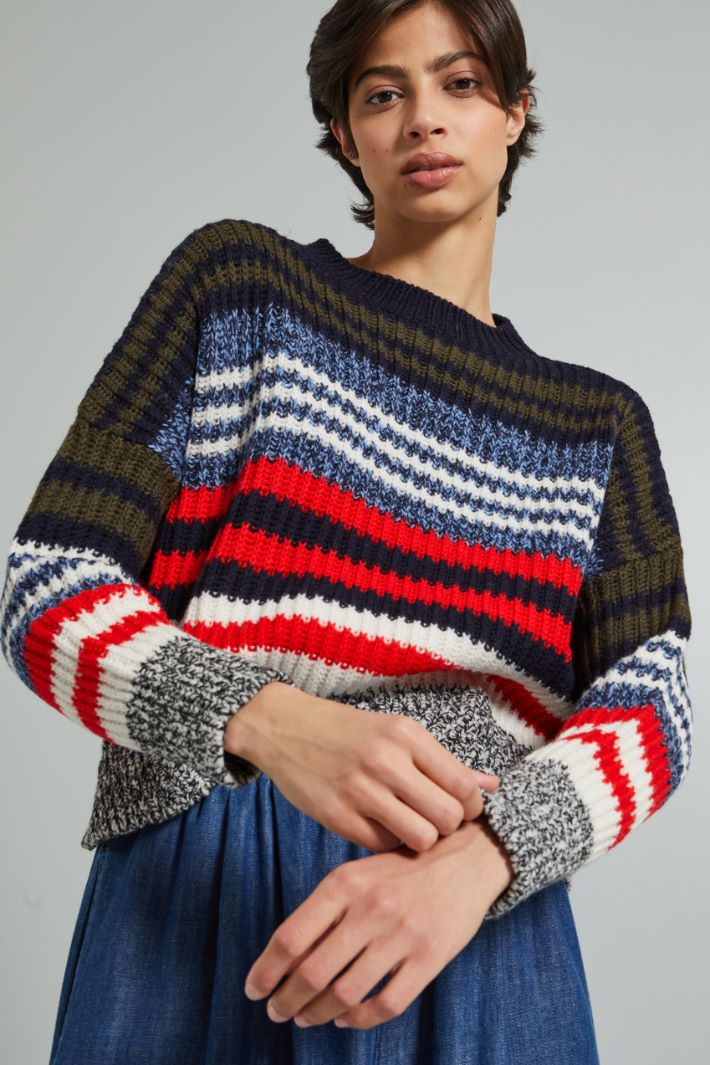 Boxy fit pure wool yarn sweater Intrend - 4