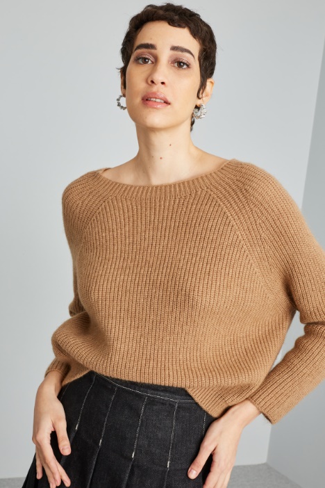 Maglia a coste in mohair