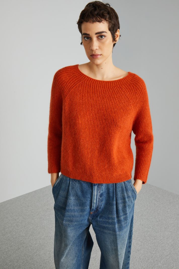 Ribbed mohair yarn sweater Intrend - 3