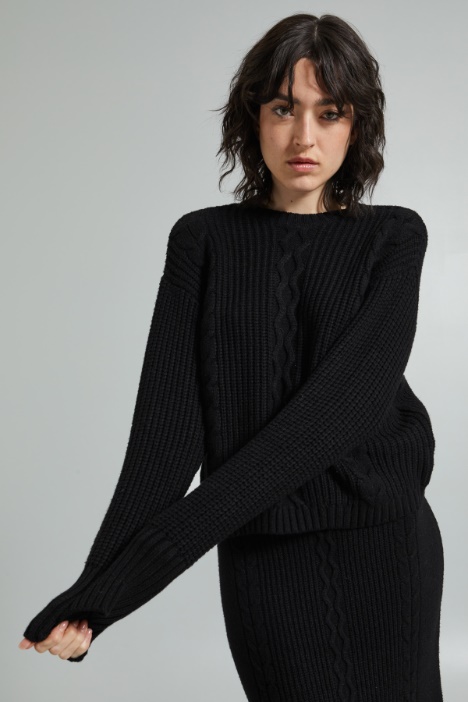 Cable-knit viscose sweater Intrend