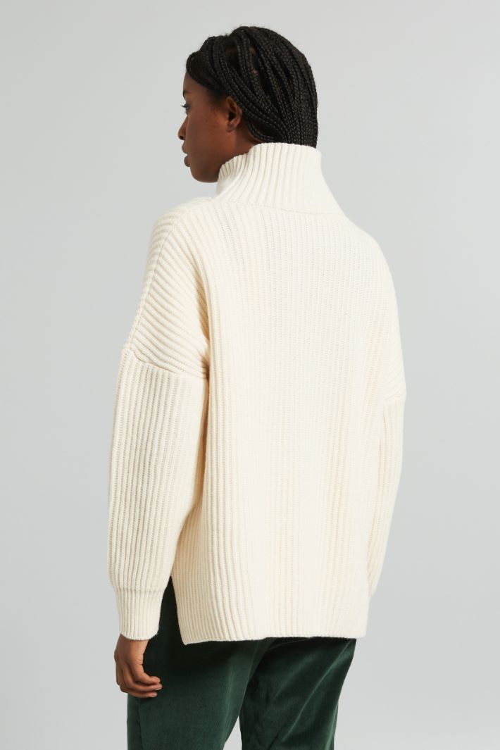 Sweater with breaded knit front Intrend - 2