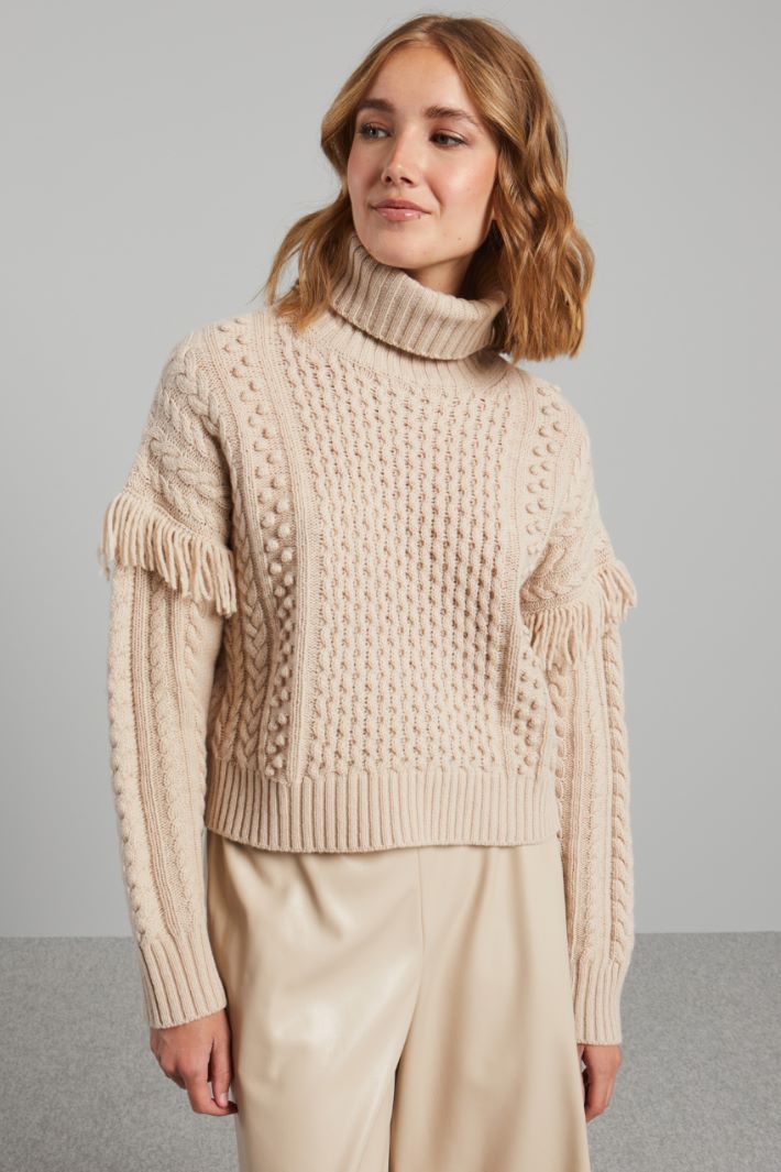 Mixed knit sweater Intrend - 3