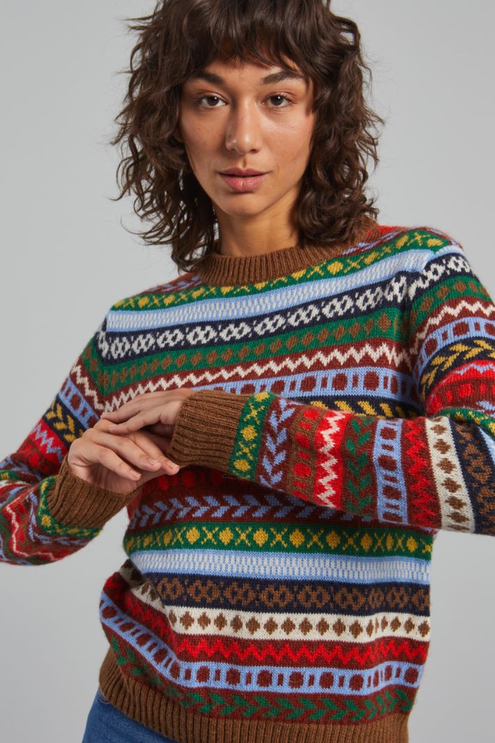 Maglia in alpaca e lana jacquard Intrend - 4