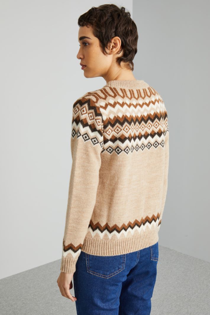 Maglia in alpaca e lana jacquard Intrend - 2