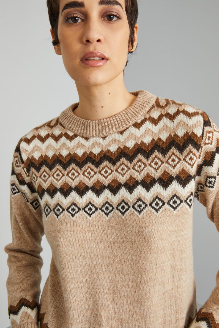 Maglia in alpaca e lana jacquard Intrend - 4