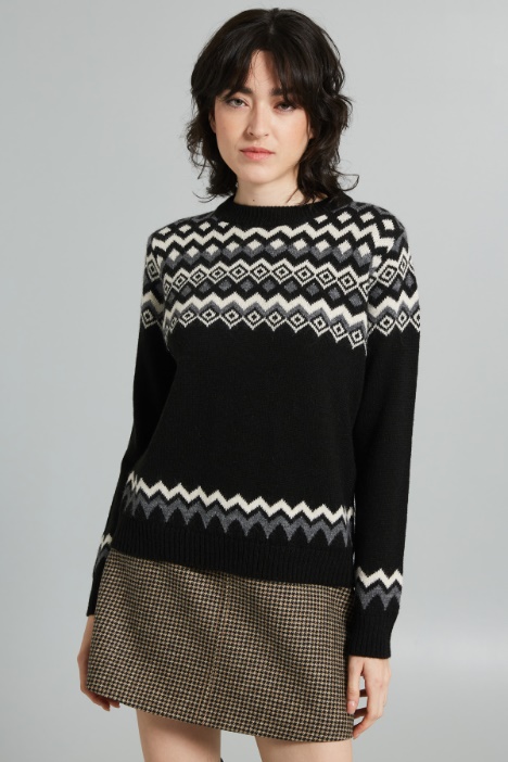 Jacquard alpaca and wool sweater Intrend