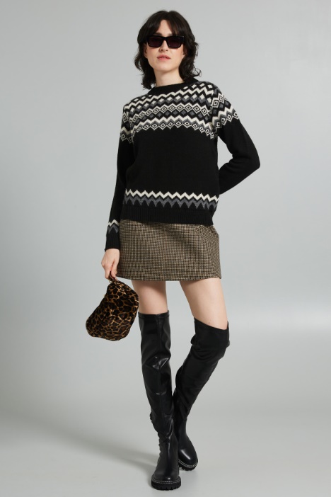 Jacquard alpaca and wool sweater Intrend