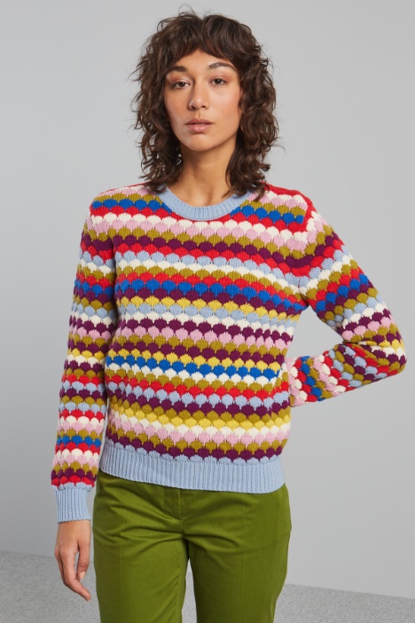 Sweater with fan stitch Intrend