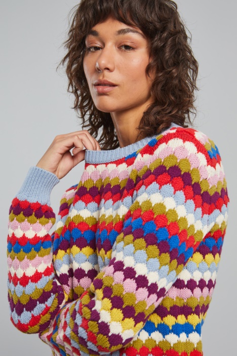 Maglia con punto a ventaglio