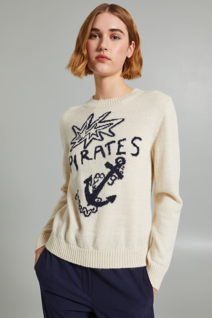 Inlaid crew neck sweater Intrend - 3