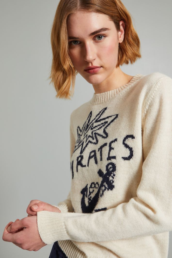 Inlaid crew neck sweater Intrend - 4